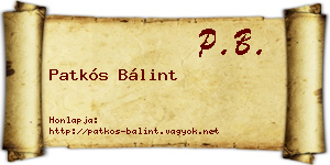 Patkós Bálint névjegykártya