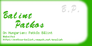 balint patkos business card