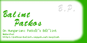 balint patkos business card